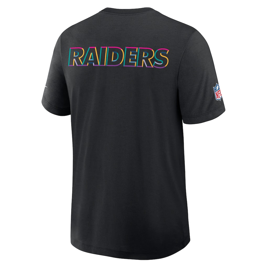 Las Vegas Raiders Nike 2025 NFL Crucial Catch Tri-Blend Dri-FIT T-Shirt - Black - Image 3