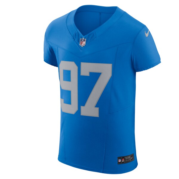 Aidan Hutchinson Detroit Lions Nike Alternate Vapor F.U.S.E. Elite Jersey - Blue - Image 2