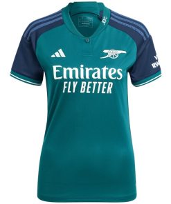 Alternative view of Arsenal adidas Women's 2023/24 Third Replica Custom Jersey - Green
