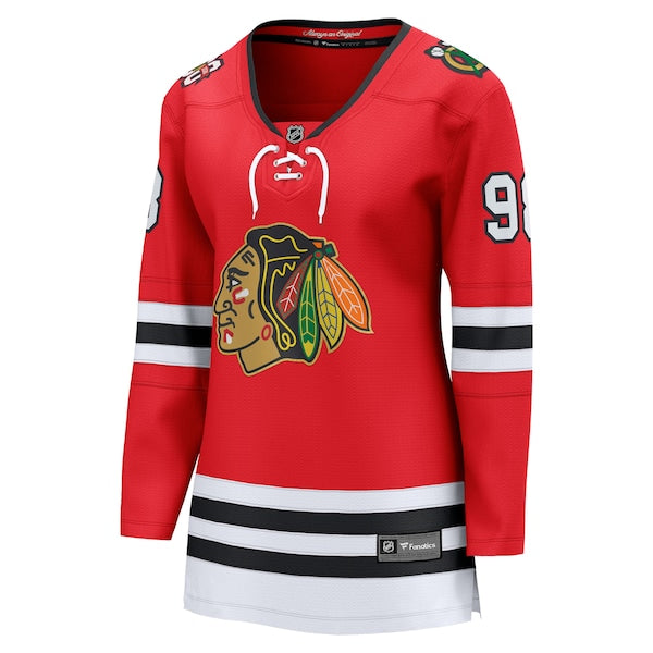 Connor Bedard Chicago Blackhawks Women's Centennial Breakaway Player Jersey - Red - Image 2