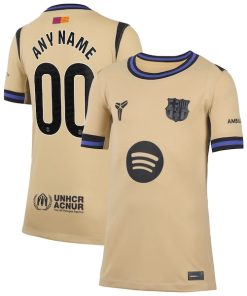 Alternative view of Barcelona Nike Youth 2025/26 Away Stadium Replica Custom Jersey - Gold/Blue