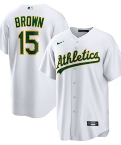 Seth Brown Oakland Athletics Nike Home Replica Jersey - White/Kelly Green