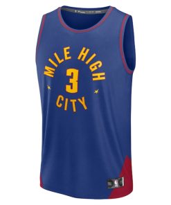 Alternative view of Julian Strawther Denver Nuggets  Fast Break Replica Player Jersey - Statement Edition - Blue