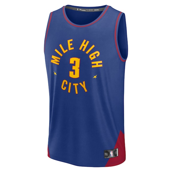 Julian Strawther Denver Nuggets Fast Break Replica Player Jersey - Statement Edition - Blue - Image 2