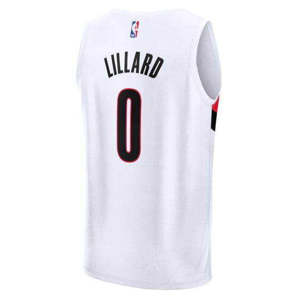 Damian Lillard Portland Trail Blazers Youth Fast Break Replica Jersey - White - Association Edition - Image 3