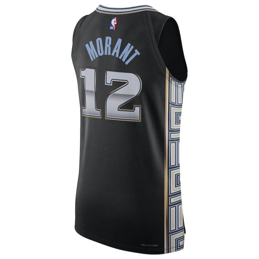 Ja Morant Memphis Grizzlies Nike 2022/23 Authentic Jersey - City Edition - Black - Image 3