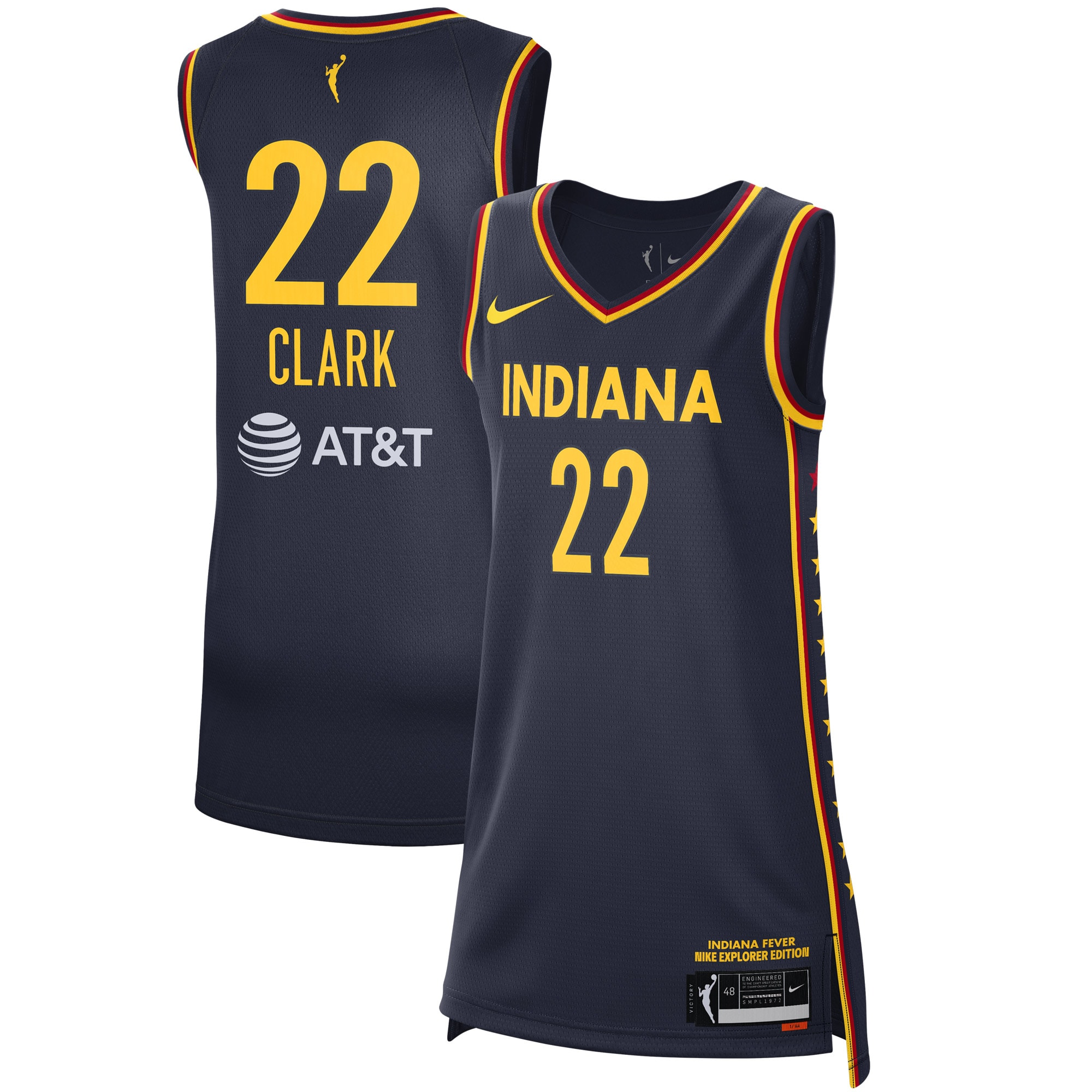 Caitlin Clark Indiana Fever Nike Women's 2024 WNBA Draft Rebel Edition Victory Player Jersey - Navy/Red - Image 2