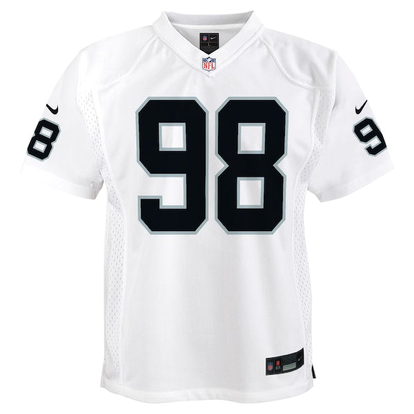 Maxx Crosby Las Vegas Raiders Nike Youth Player Game Jersey - White - Image 2