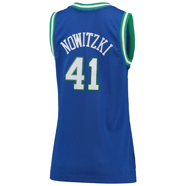 Dirk Nowitzki Dallas Mavericks Women's Hardwood Classics Swingman Jersey - Blue - Image 3