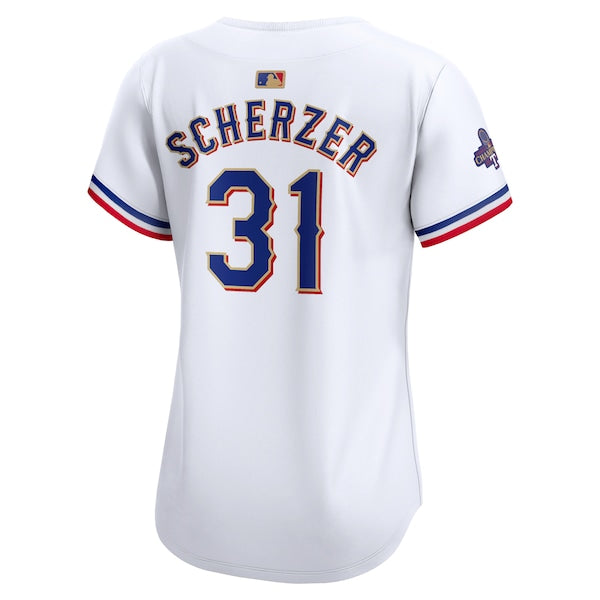 Max Scherzer Texas Rangers Nike Women's 2024 Gold Collection Limited Player Jersey?ยจC White - Image 3