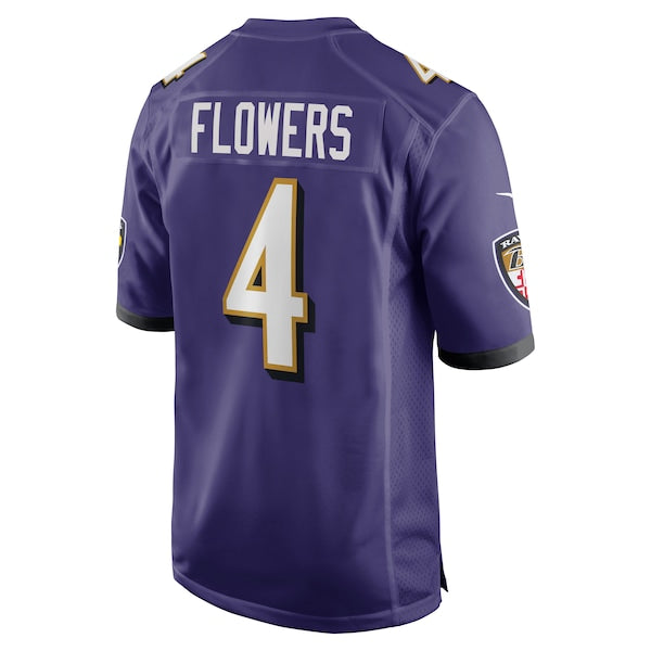 Zay Flowers Baltimore Ravens Nike 2023 NFL Draft First Round Pick Game Jersey - Purple - Image 3