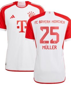 Thomas M¨¹ller Bayern Munich adidas 2023/24 Home Authentic Jersey - White/Black