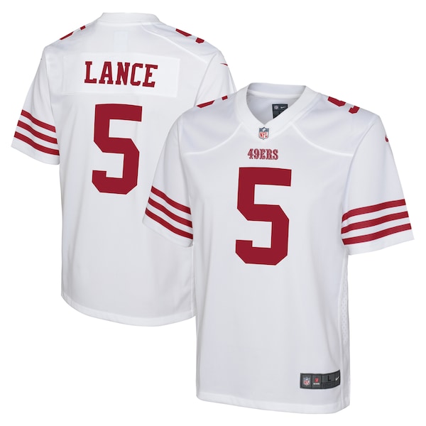 Trey Lance San Francisco 49ers Nike Youth Game Jersey - White/Scarlet - Image 4