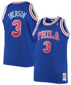 Allen Iverson Philadelphia 76ers 1996/97 Big & Tall Hardwood Classics Swingman Jersey - Royal/Black/Red/White
