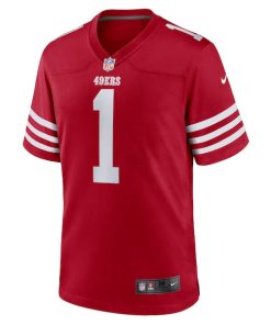 Alternative view of Number 1 Dad San Francisco 49ers Nike Game Jersey - Scarlet