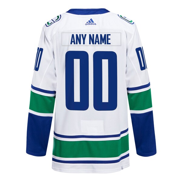 Vancouver Canucks adidas Away Primegreen Authentic Custom Jersey - White - Image 3