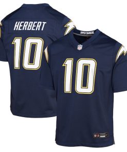 Alternative view of Justin Herbert Los Angeles Chargers Nike Youth Alternate Super Chargers Game Player Jersey - Navy/Gold