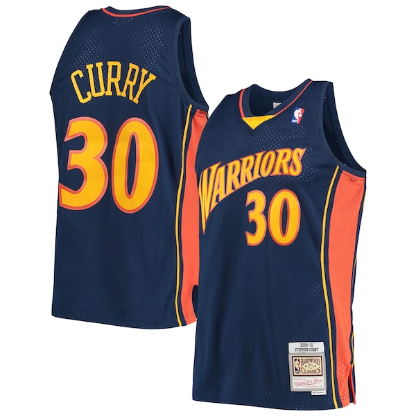 Stephen Curry Golden State Warriors Hardwood Classics Swingman Jersey - Navy/White