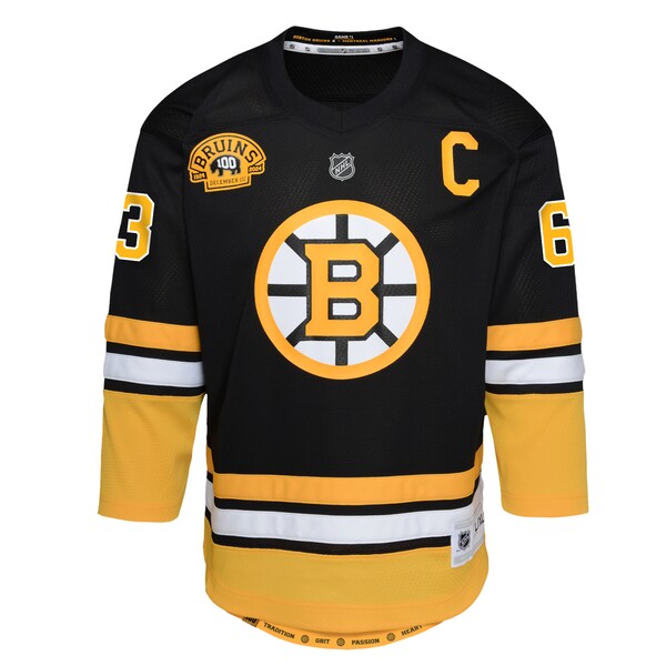 Brad Marchand Boston Bruins Youth 100th Anniversary Replica Player Jersey - Black - Image 2