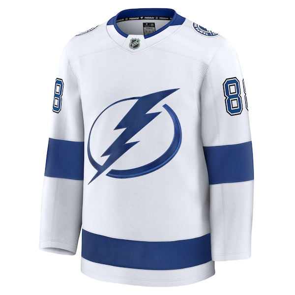 Andrei Vasilevskiy Tampa Bay Lightning Away Premium Jersey - White/Black/Blue - Image 3