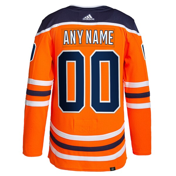 Edmonton Oilers adidas Home Primegreen Authentic Custom Jersey - Orange - Image 3