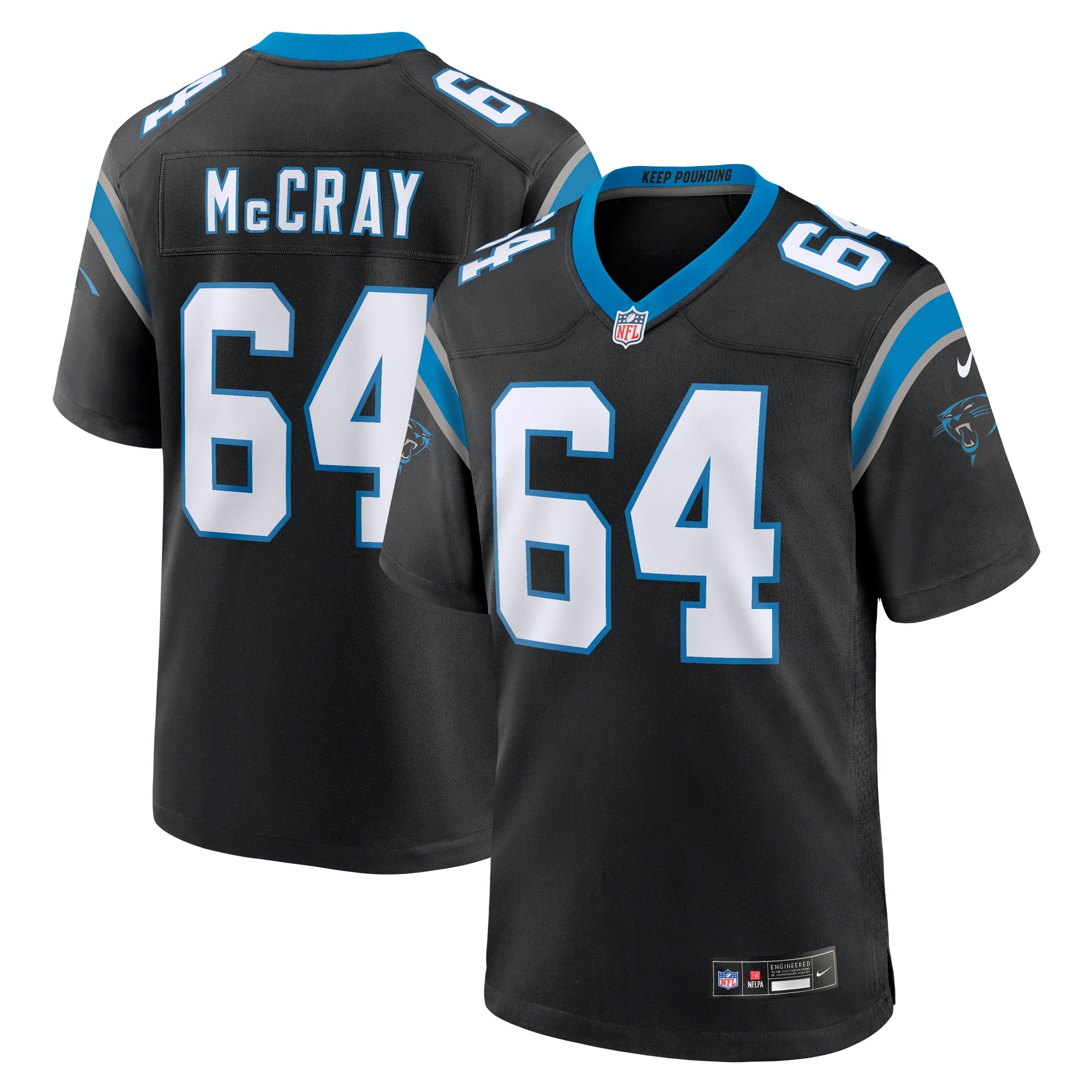 Justin McCray Carolina Panthers Nike Alternate Game Jersey - Blue/Black - Image 5