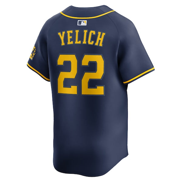 Christian Yelich Milwaukee Brewers Nike Alternate Limited Jersey - Navy - Image 3