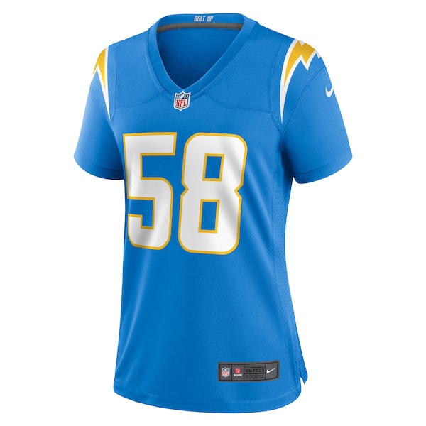 Denzel Perryman Los Angeles Chargers Nike Women's Team Game Jersey - Powder Blue - Image 2