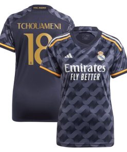 Aur¨¦lien Tchouam¨¦ni Los Merengues adidas Women's 2023/24 Away Replica Player Jersey - Navy/White