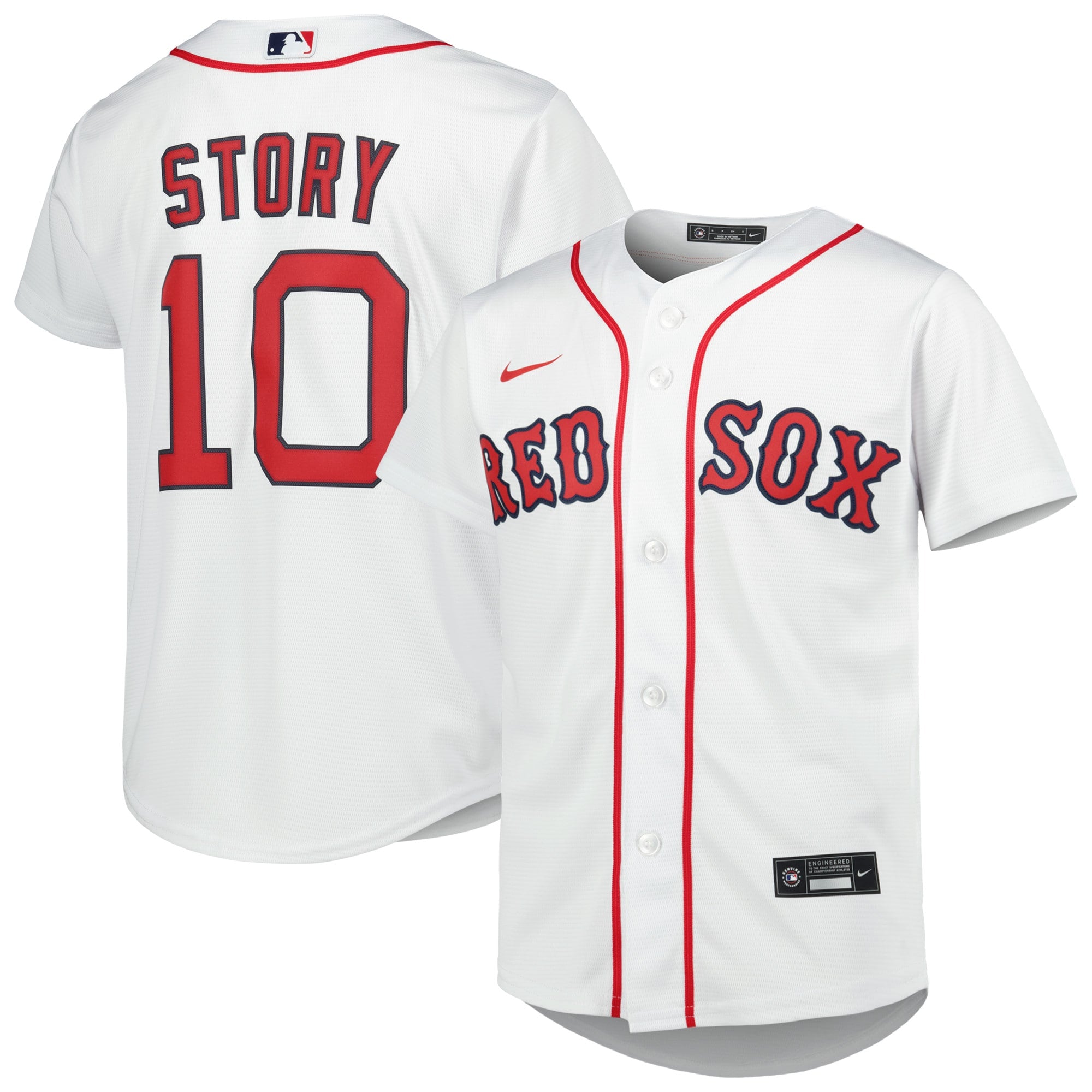 Trevor Story Boston Red Sox Nike Youth Alternate Replica Player Jersey - White/Red - Image 6