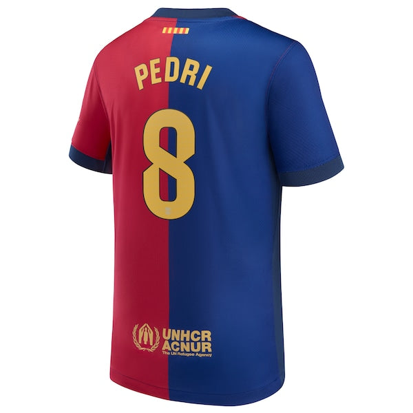 Pedri Barcelona Nike Youth 2024/25 Home Replica Player Jersey - Royal - Image 3