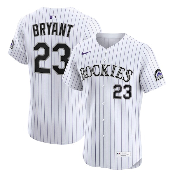 Kris Bryant Colorado Rockies Nike Home ElitePlayer Jersey - White/Purple - Image 2