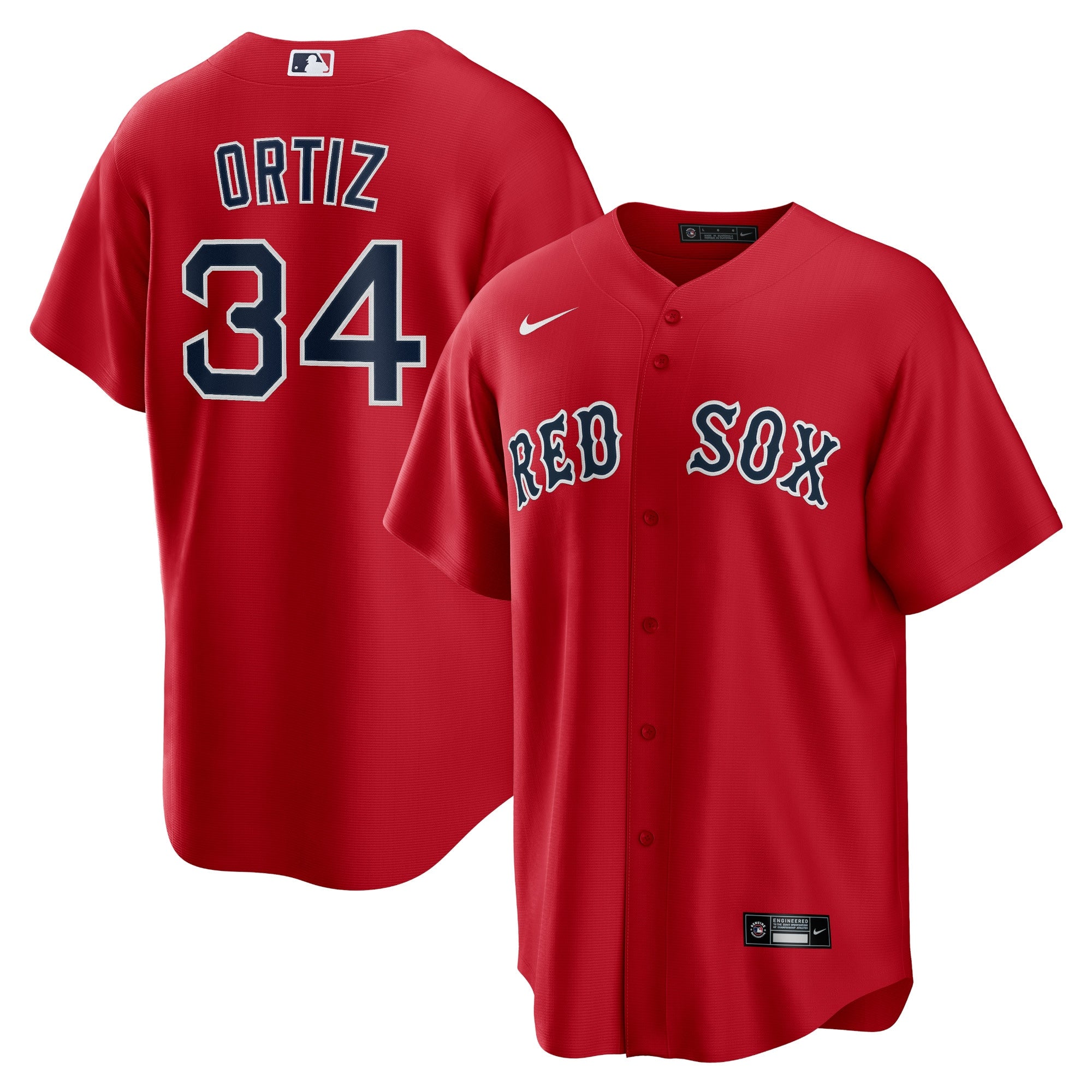 David Ortiz Boston Red Sox Nike Alternate Replica Player Jersey - Navy/Gray/Red/White - Image 9