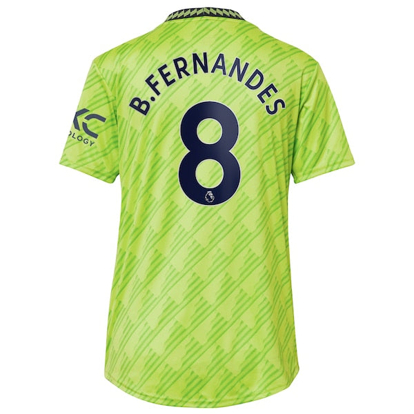 Bruno Fernandes Manchester United adidas Women's 2022/23 Third Replica Player Jersey - Neon Green - Image 3