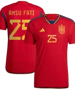 Ansu Fati Spain National Team adidas 2022/23 Home Authentic Jersey - Red