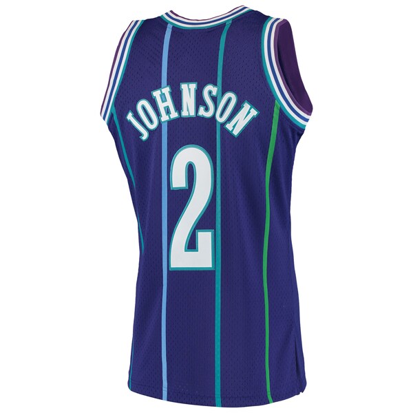 Larry Johnson Charlotte Hornets 1994/95 Hardwood Classics Swingman Jersey - Purple - Image 3