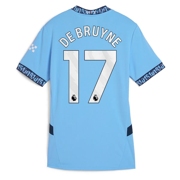 Kevin De Bruyne Manchester City Puma Women's 2024/25 Home Replica Player Jersey - Light Blue - Image 3