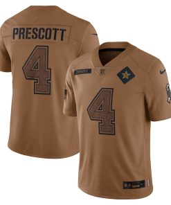 Dak Prescott Dallas Cowboys Nike 2023 Salute To Service Limited Jersey - Brown