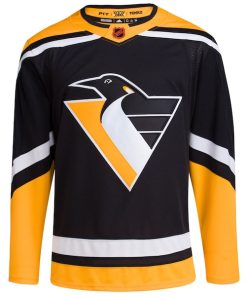 Alternative view of Pittsburgh Penguins adidas Reverse Retro 2.0 Authentic Blank Jersey - Black