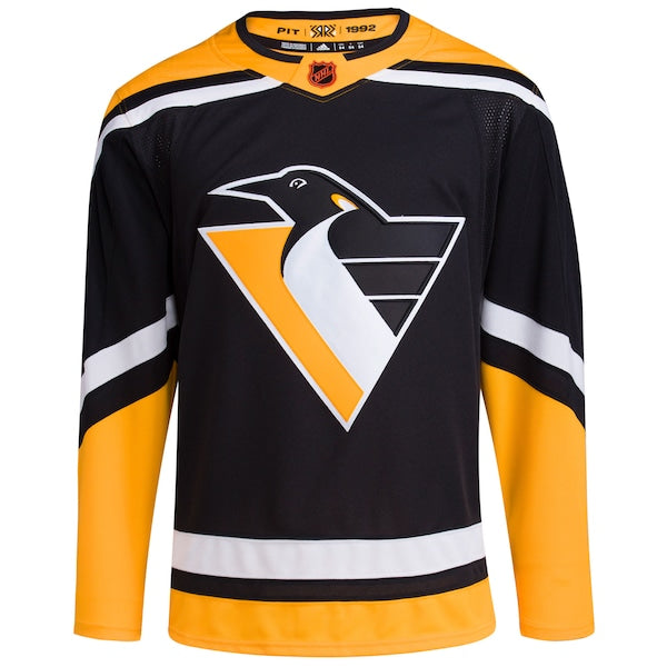 Pittsburgh Penguins adidas Reverse Retro 2.0 Authentic Blank Jersey - Black - Image 2