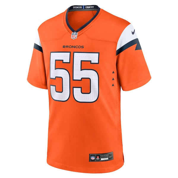 Cody Barton Denver Broncos Nike Game Jersey - Orange - Image 2