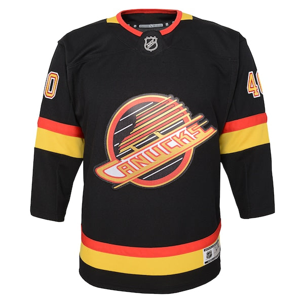 Elias Pettersson Vancouver Canucks Youth 2019/20 Flying Skate Premier Player Jersey - Black - Image 2