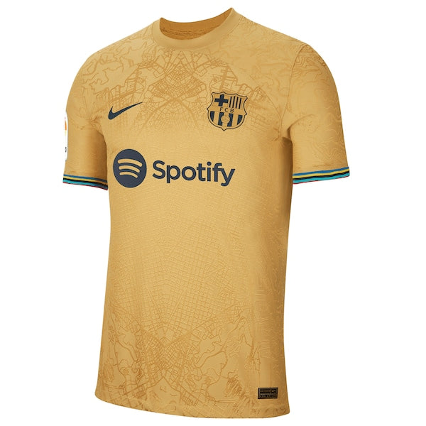Pedri Barcelona Nike 2022/23 Away Authentic Player Jersey - Gold - Image 2