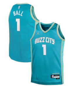 LaMelo Ball Charlotte Hornets Jordan Brand Youth  Swingman Replica Jersey - City Edition - Teal