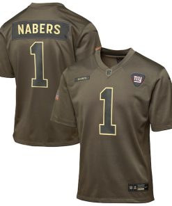 Malik Nabers New York Giants Nike Youth 2025 Salute to Service Game Jersey - Olive