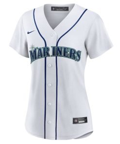 Alternative view of Women's Seattle Mariners Cal Raleigh Nike White Home Replica Jersey