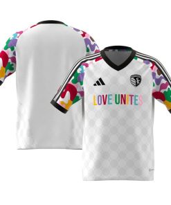 Sporting Kansas City adidas Youth 2024 Pride Pre-Match Top - White