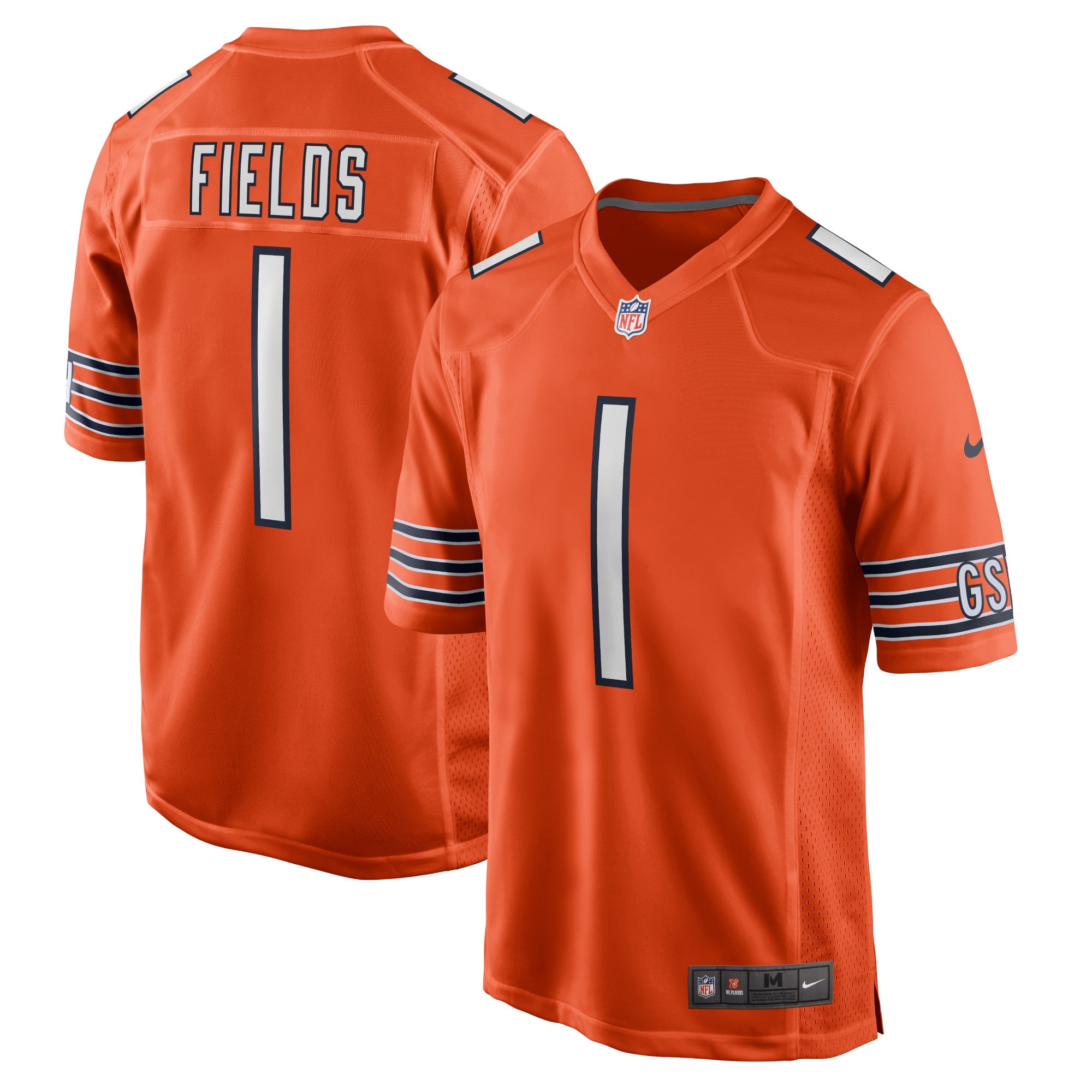 Justin Fields Chicago Bears Nike 2021 NFL Draft First Round Pick Alternate Classic Game Jersey - White/Orange - Image 5