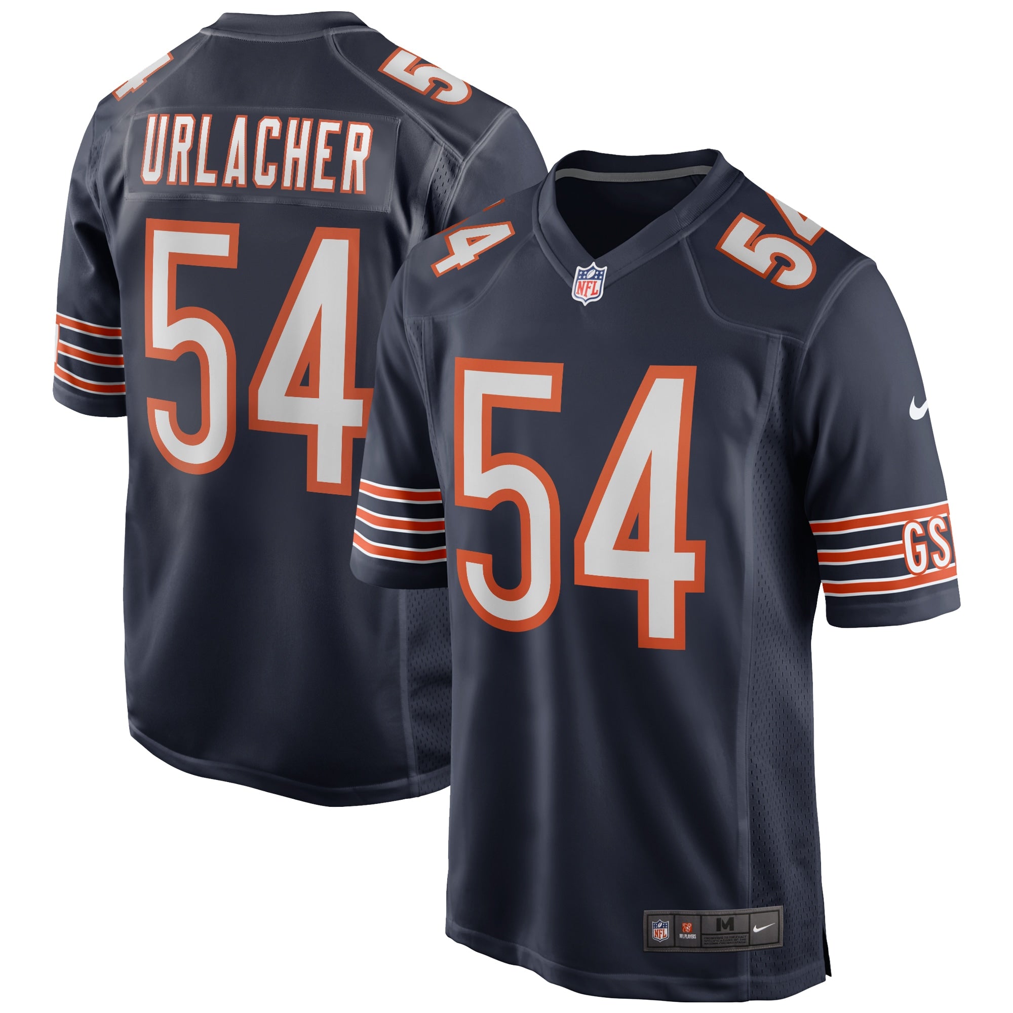 Brian Urlacher Chicago Bears Nike Retired Player Game Jersey - White/Navy/Orange - Image 7