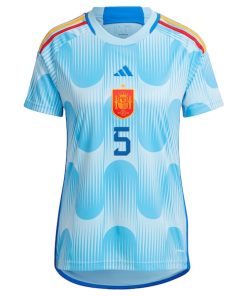 Alternative view of Sergio Busquets Spain National Team adidas Women's 2022/23 Away Replica Jersey - Blue